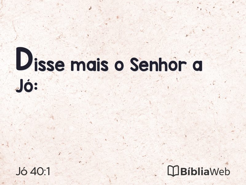 Jó 40:1 em imagem para compartilhar