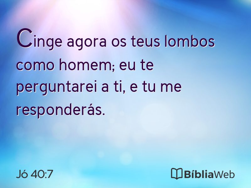 Jó 40:7 em imagem para compartilhar