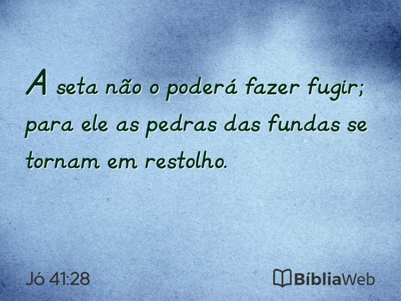 Jó 41:28 em imagem para compartilhar