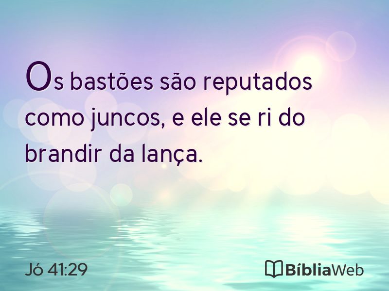 Jó 41:29 em imagem para compartilhar