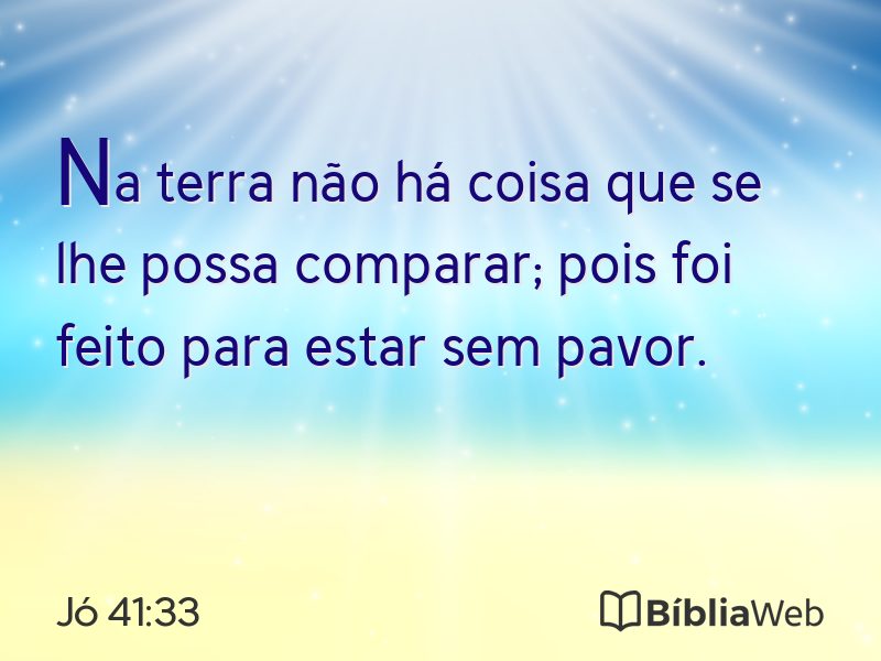 Jó 41:33 em imagem para compartilhar