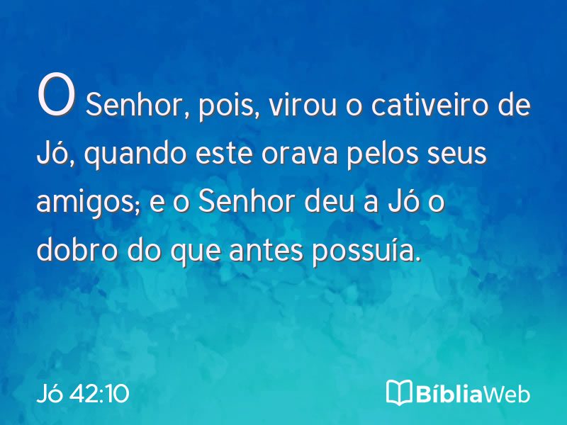 Jó 42:10 em imagem para compartilhar