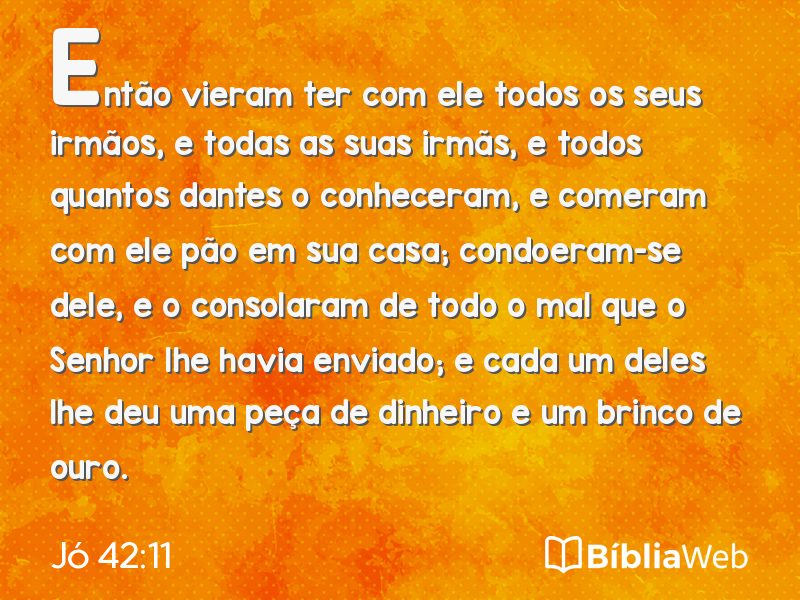 Jó 42:11 em imagem para compartilhar