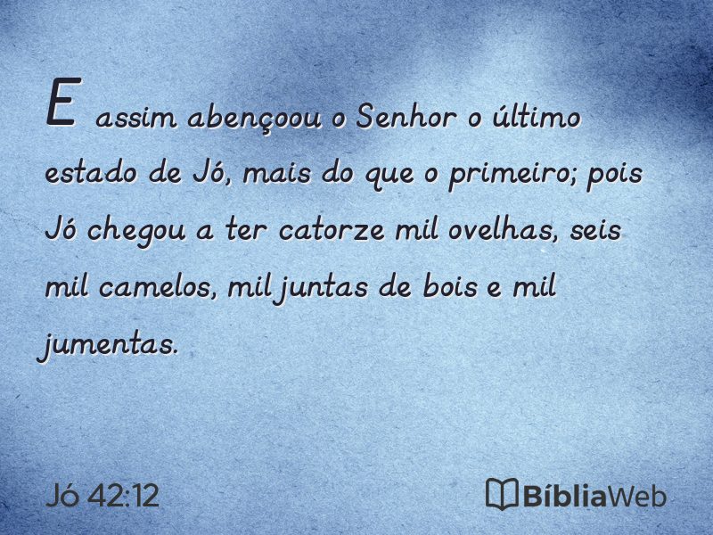 Jó 42:12 em imagem para compartilhar