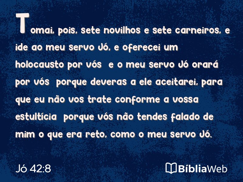 Jó 42:8 em imagem para compartilhar