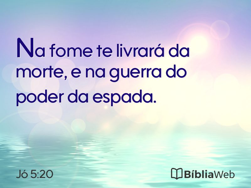 Jó 5:20 em imagem para compartilhar