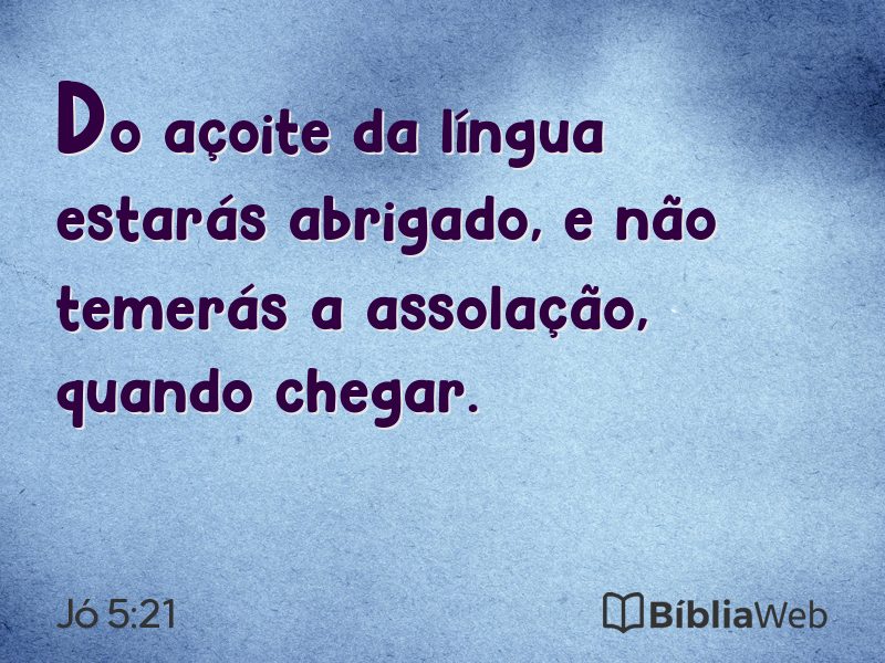 Jó 5:21 em imagem para compartilhar