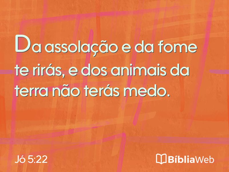 Jó 5:22 em imagem para compartilhar