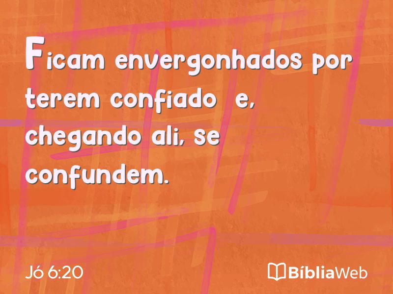 Jó 6:20 em imagem para compartilhar
