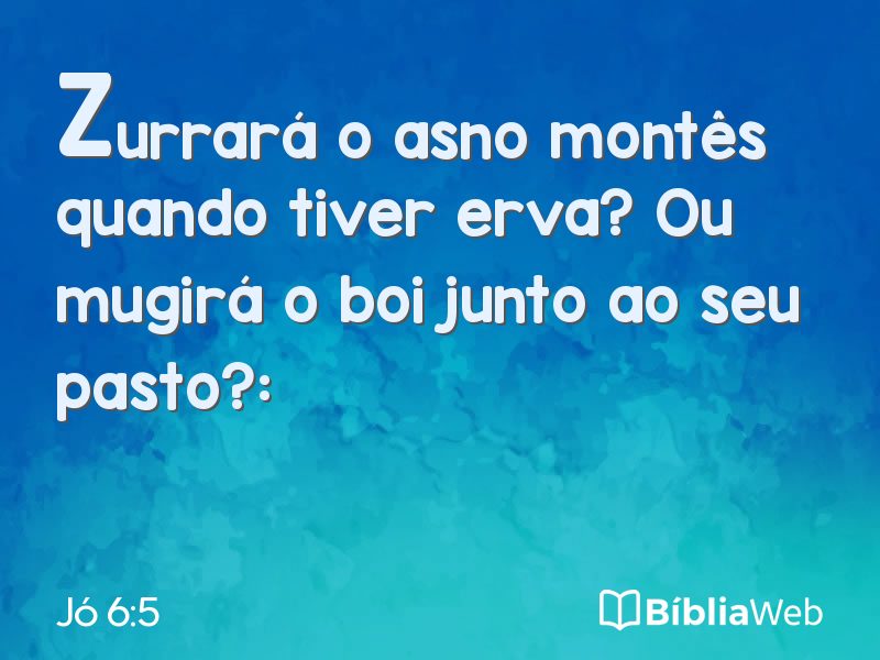 Jó 6:5 em imagem para compartilhar