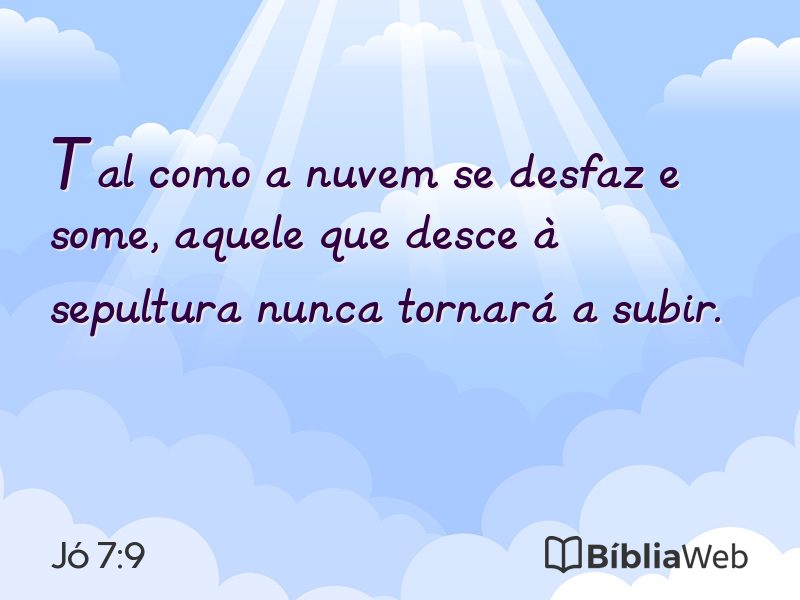 Jó 7:9 em imagem para compartilhar