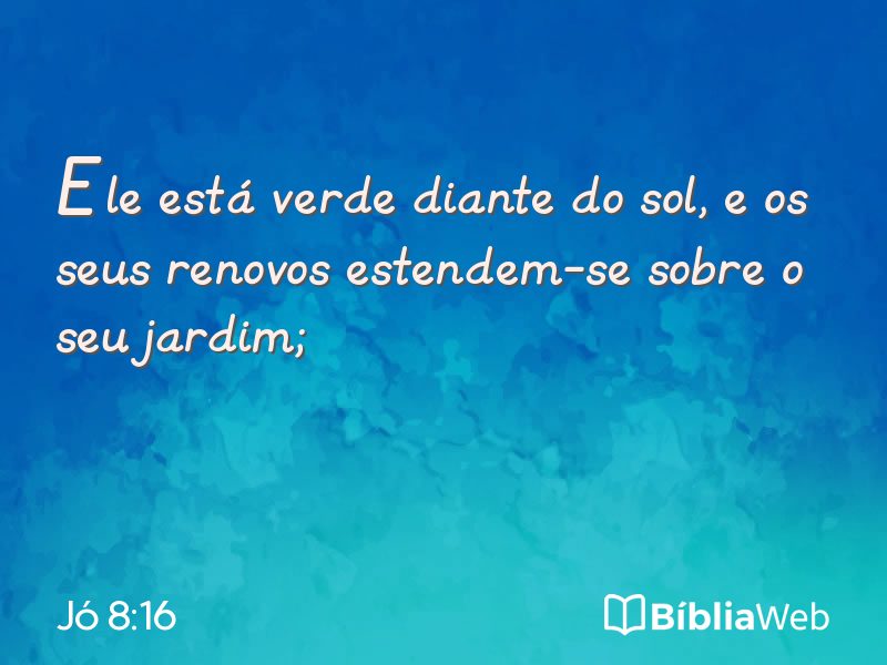 Jó 8:16 em imagem para compartilhar