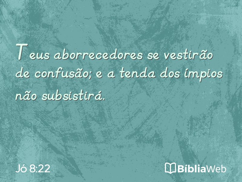 Jó 8:22 em imagem para compartilhar