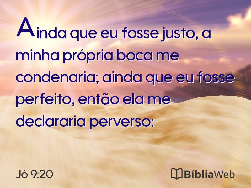 Jó 9:20 em imagem para compartilhar