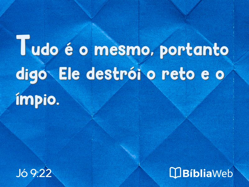 Jó 9:22 em imagem para compartilhar