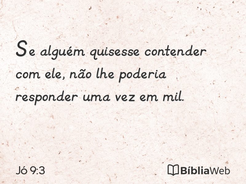 Jó 9:3 em imagem para compartilhar