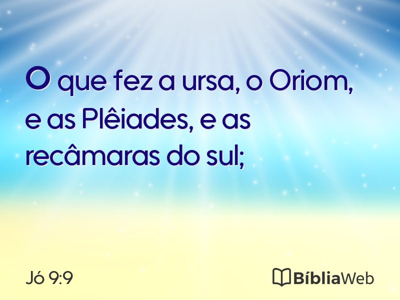 Jó 9:9 em imagem para compartilhar
