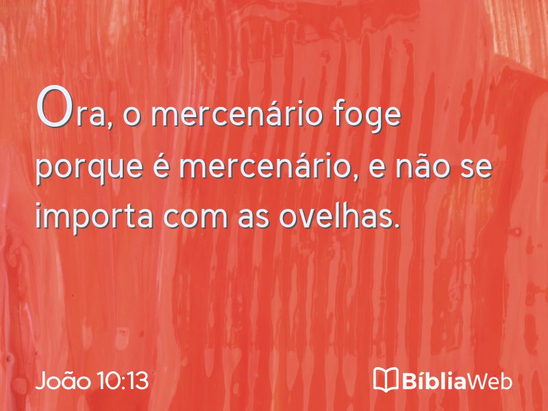 João 10:13 em imagem para compartilhar