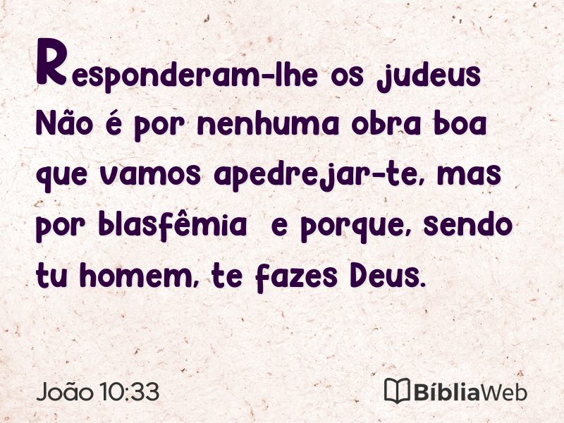 João 10:33 em imagem para compartilhar