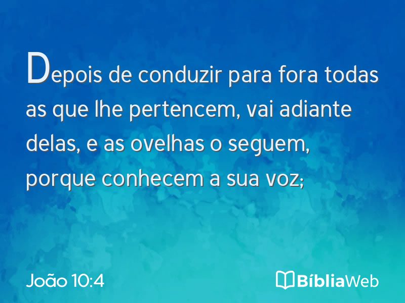 João 10:4 em imagem para compartilhar