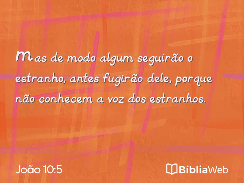 João 10:5 em imagem para compartilhar