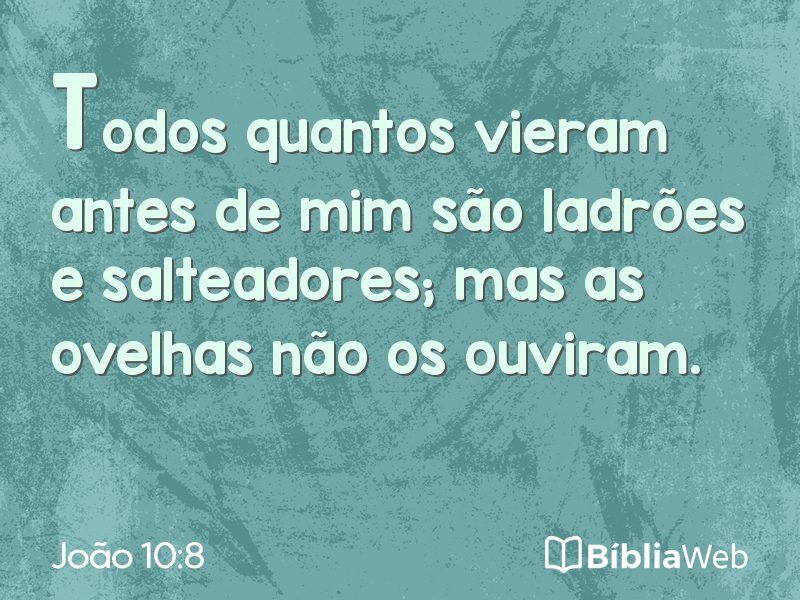 João 10:8 em imagem para compartilhar