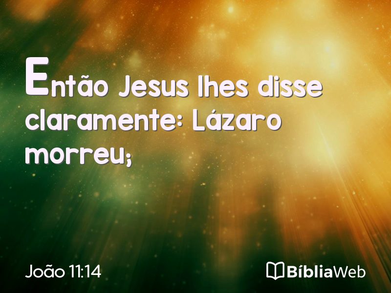 João 11:14 em imagem para compartilhar