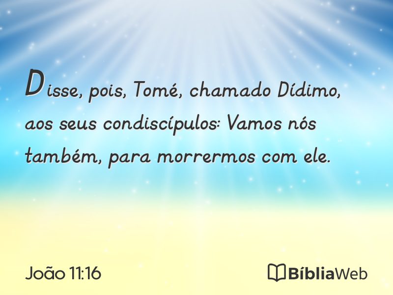 João 11:16 em imagem para compartilhar