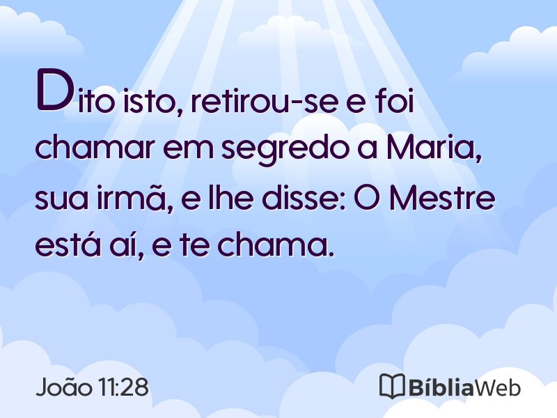 João 11:28 em imagem para compartilhar