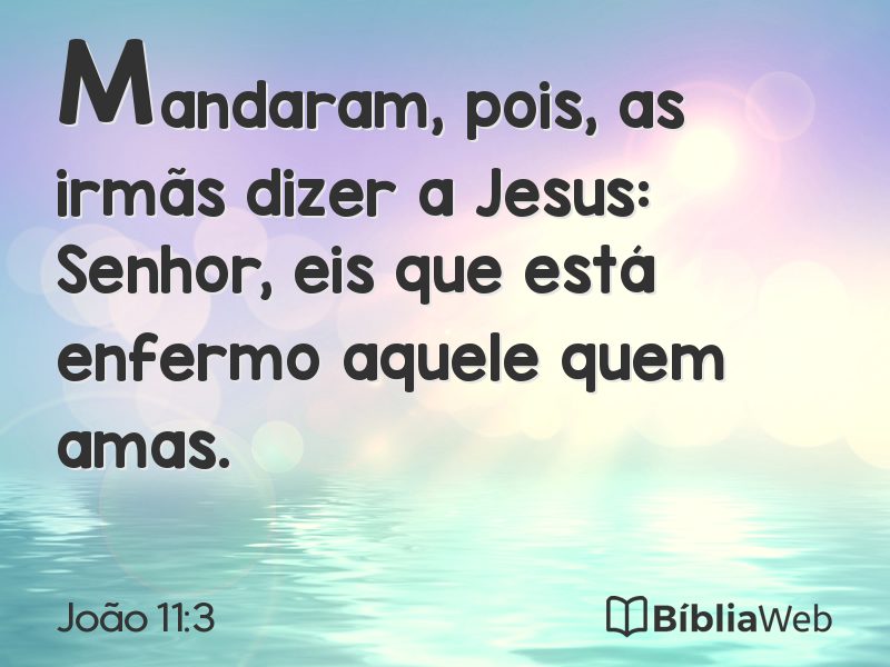 João 11:3 em imagem para compartilhar