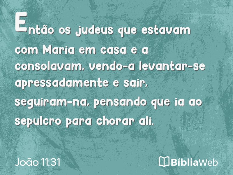 João 11:31 em imagem para compartilhar