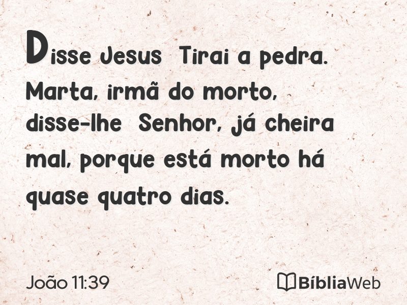 João 11:39 em imagem para compartilhar