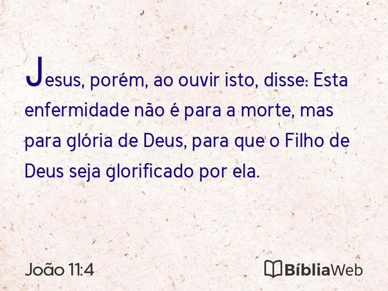 João 11:4 em imagem para compartilhar