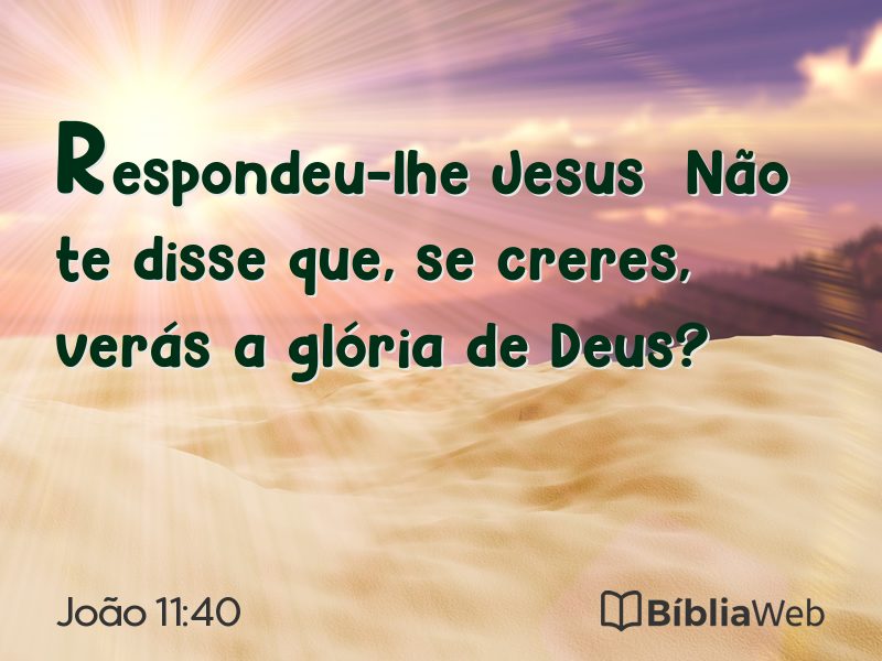 João 11:40 em imagem para compartilhar