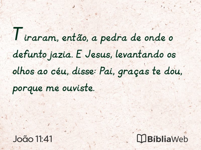 João 11:41 em imagem para compartilhar