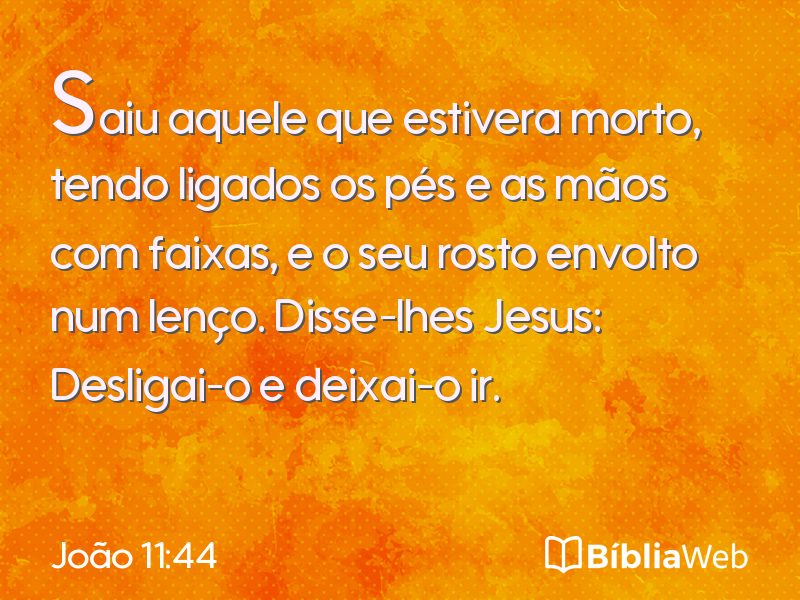 João 11:44 em imagem para compartilhar