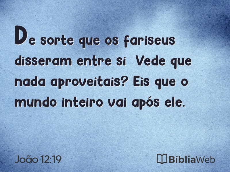 João 12:19 em imagem para compartilhar