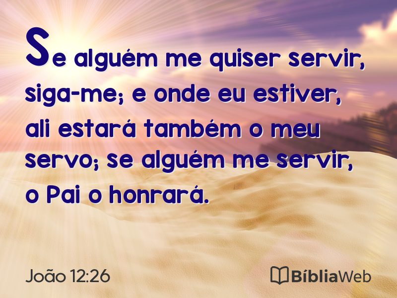 João 12:26 em imagem para compartilhar