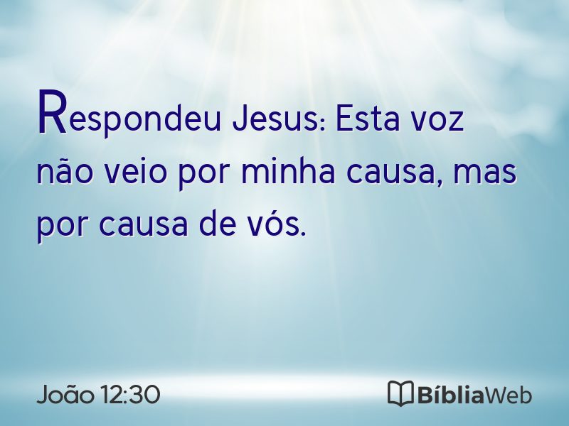 João 12:30 em imagem para compartilhar