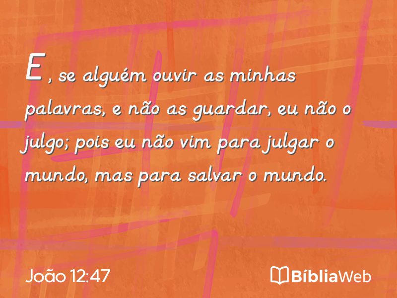 João 12:47 em imagem para compartilhar
