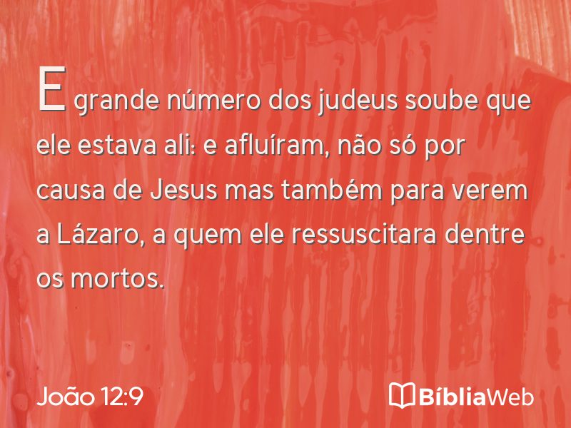 João 12:9 em imagem para compartilhar