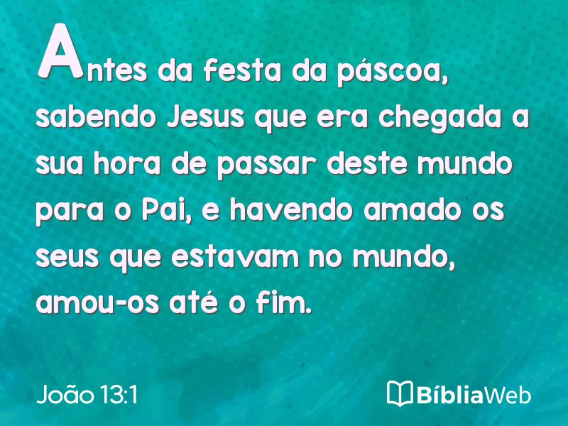 João 13:1 em imagem para compartilhar