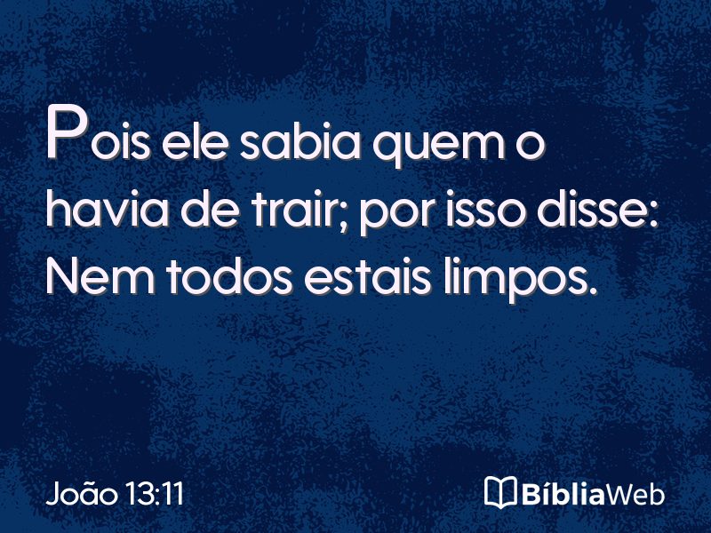João 13:11 em imagem para compartilhar
