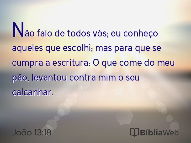 João 13:18 em imagem para compartilhar