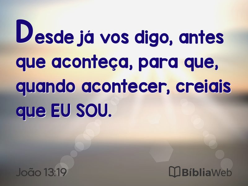 João 13:19 em imagem para compartilhar