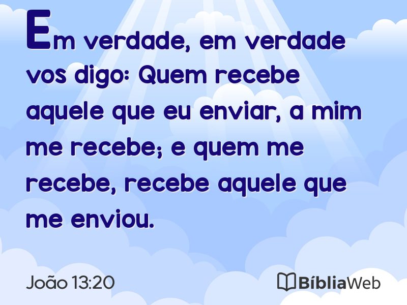 João 13:20 em imagem para compartilhar