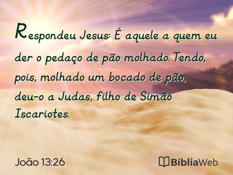 João 13:26 em imagem para compartilhar