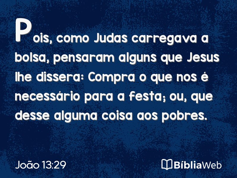 João 13:29 em imagem para compartilhar