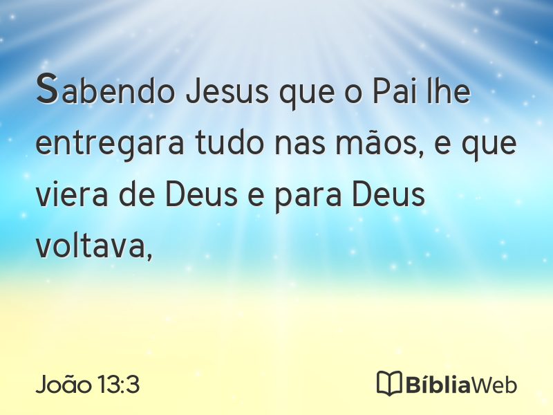 João 13:3 em imagem para compartilhar