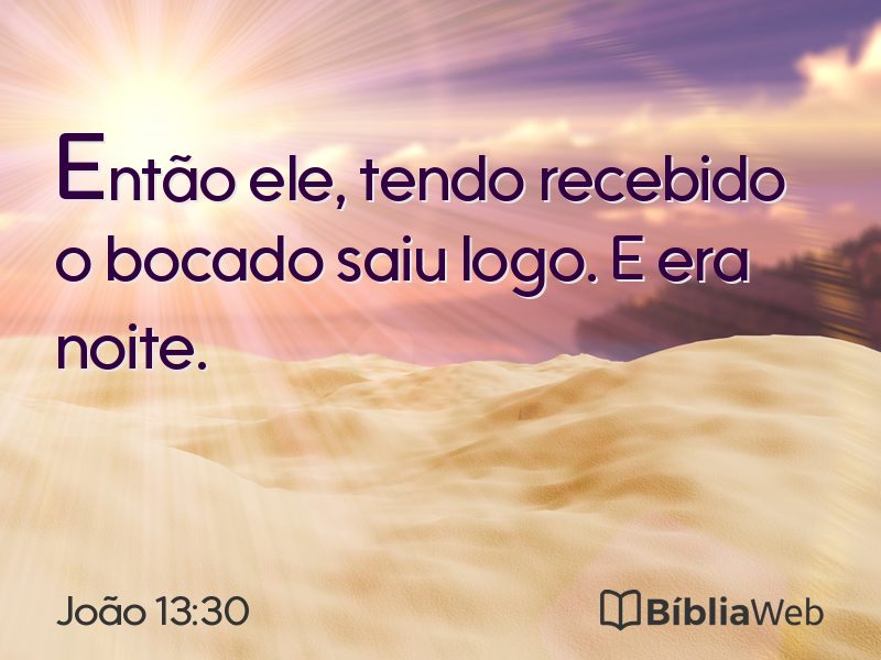 João 13:30 em imagem para compartilhar